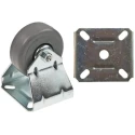 Tente Fixed Castor with 60 mm Rubber Wheel, 40 kg Load Capacity, Plain Bore Hub Polypropylene Wheel 1678PJO060P40PAF