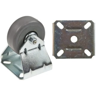 Tente Fixed Castor with 60 mm Rubber Wheel, 40 kg Load Capacity, Plain Bore Hub Polypropylene Wheel 1678PJO060P40PAF