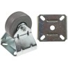 Tente Fixed Castor with 60 mm Rubber Wheel, 40 kg Load Capacity, Plain Bore Hub Polypropylene Wheel 1678PJO060P40PAF
