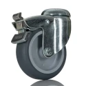 Tente Swivel Castor, 75 kg Load Capacity, 75 mm Polypropylene Wheel, Pressed Steel Frame, Zinc Chromated 2477PJO075P30-10