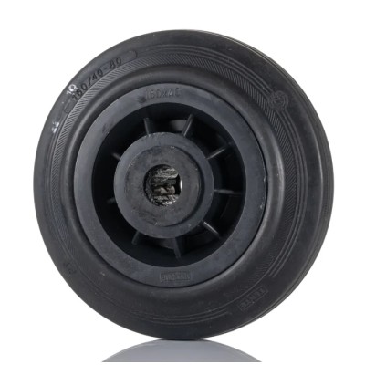 Tente Black Rubber Trolley Wheel 160mm Diameter 135kg Load Capacity PVR160-20LM58