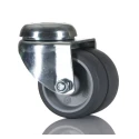 Tente Swivel Castor, 70 kg Load Capacity, 50 mm Rubber Wheel, 20 mm Width, 70 mm Overall Height 2970PJO050P30-10