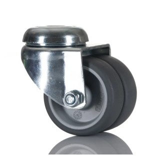 Tente Swivel Castor, 70 kg Load Capacity, 50 mm Rubber Wheel, 20 mm Width, 70 mm Overall Height 2970PJO050P30-10