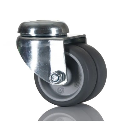 Tente Swivel Castor, 70 kg Load Capacity, 50 mm Rubber Wheel, 20 mm Width, 70 mm Overall Height 2970PJO050P30-10