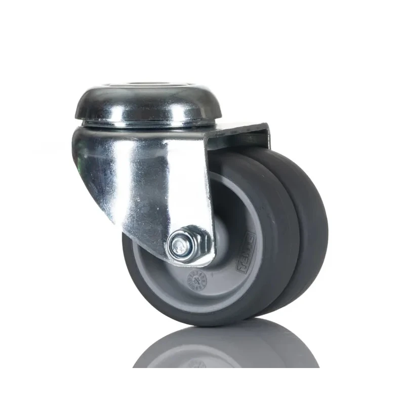 Tente Swivel Castor, 70 kg Load Capacity, 50 mm Rubber Wheel, 20 mm Width, 70 mm Overall Height 2970PJO050P30-10