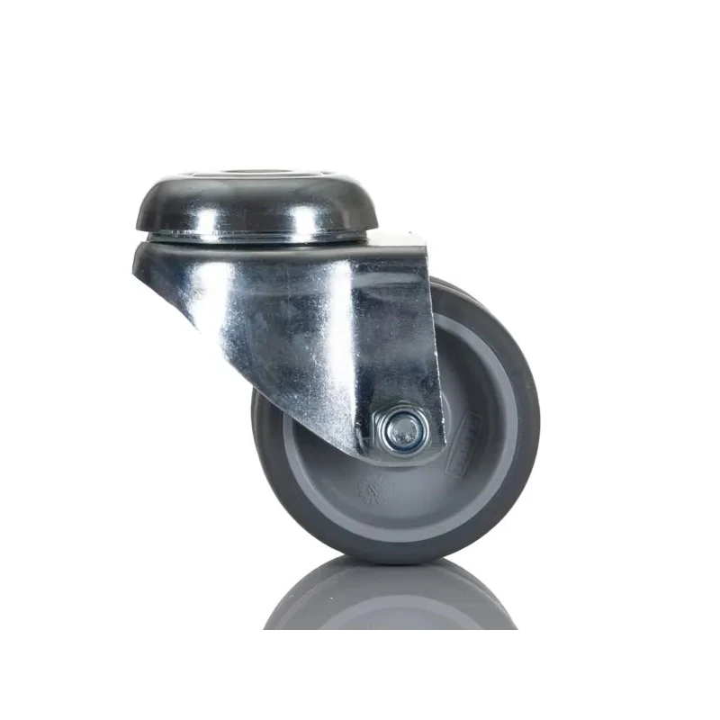 Tente Swivel Castor, 70 kg Load Capacity, 50 mm Rubber Wheel, 20 mm Width, 70 mm Overall Height 2970PJO050P30-10