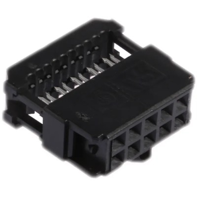 TE Connectivity 10-Way IDC Connector Female for Cable, 2 Row, 250V, 1A, Gold over Nickel Contact Plating 1658621-1