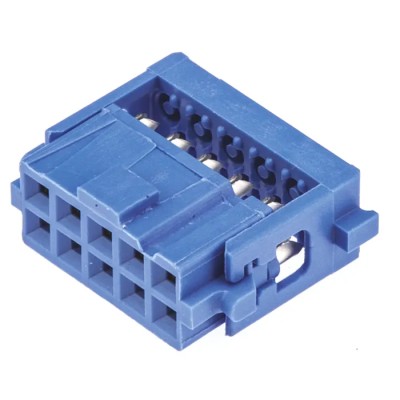 TE Connectivity 10-Way 2 Row Shrouded Female IDC Connector for Cable, 250V, 1A, Gold over Nickel Plating 1658526-5