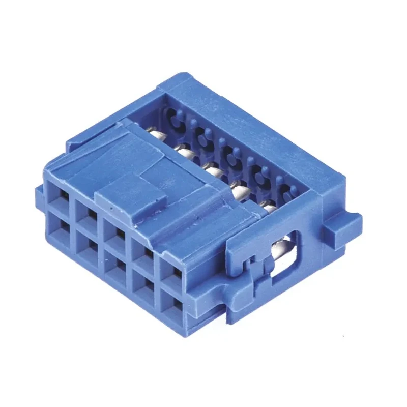 TE Connectivity 10-Way 2 Row Shrouded Female IDC Connector for Cable, 250V, 1A, Gold over Nickel Plating 1658526-5
