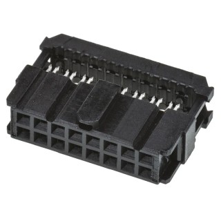 TE Connectivity 16-Way IDC Connector Female Cable Mount Right Angle 250V 1A AMP-LATCH Novo Series 1658621-3