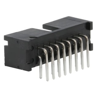 TE Connectivity AMP-LATCH Series Right Angle Through Hole PCB Header 16 Contacts 2.54 mm Pitch 2 Row Shrouded 5103310-3