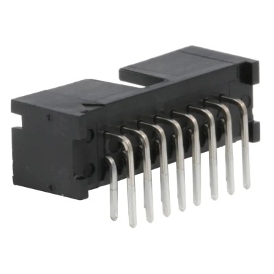 TE Connectivity AMP-LATCH Series Right Angle Through Hole PCB Header, 16 Contacts, 2.54mm Pitch, 2 Row, Shrouded 5103310-3