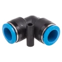 Festo Nickel Plated Brass Elbow Tube-to-Tube Pneumatic Fitting Push-In 12 mm QSL-12