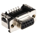 Provertha TMC 9 Way Right Angle 2.74 mm Pitch Surface D-Sub Connector with 4-40 UNC Insert Female 154236