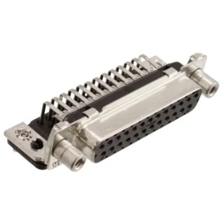 TE Connectivity AMPLIMITE HD-20 D-Sub Connector 25 Way Right Angle 2.74 mm Pitch Through Hole Female 3-106507-2