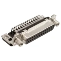 TE Connectivity AMPLIMITE HD-20 25 Way Right Angle 2.74 mm Pitch Through Hole D-Sub Connector Female 3-106507-2