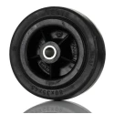 Tente Black Rubber Trolley Wheel, 70 kg Load Capacity, 80 mm Diameter, 35 mm Width, Plain Bore Hub PVO080-12LM44