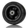 Tente Black Rubber Trolley Wheel, 70 kg Load Capacity, 80 mm Diameter, 35 mm Width, Plain Bore Hub PVO080-12LM44