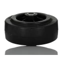 Tente Black Rubber Trolley Wheel, 70 kg Load Capacity, 80 mm Diameter, 35 mm Width, Plain Bore Hub PVO080-12LM44