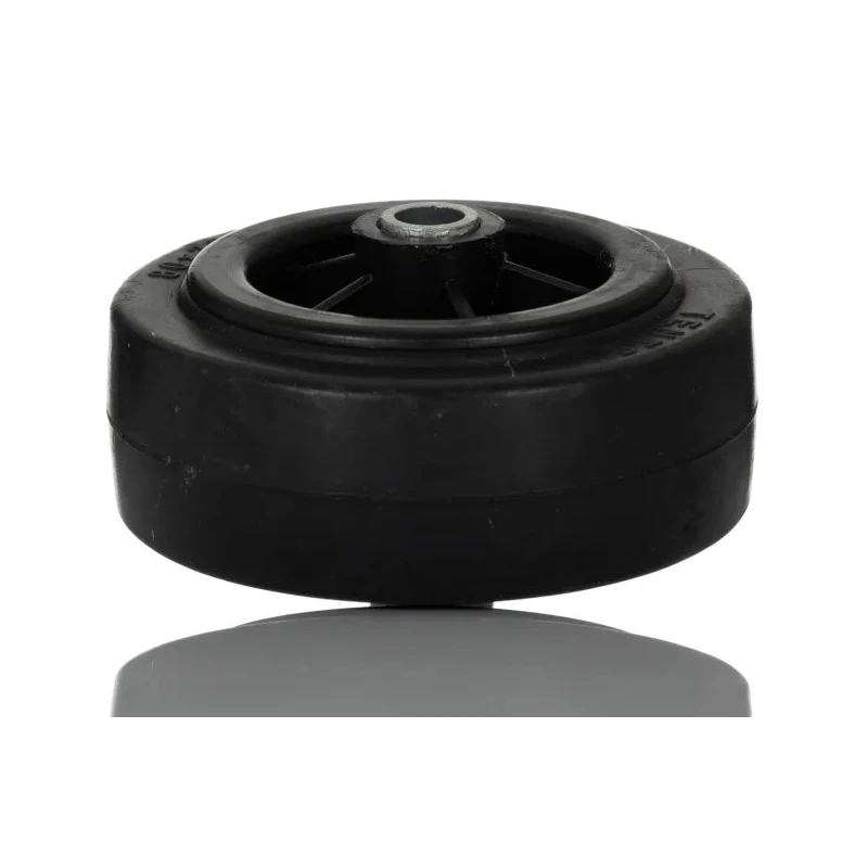 Tente Black Rubber Trolley Wheel, 70 kg Load Capacity, 80 mm Diameter, 35 mm Width, Plain Bore Hub PVO080-12LM44