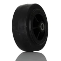 Tente Black Rubber Trolley Wheel, 70 kg Load Capacity, 80 mm Diameter, 35 mm Width, Plain Bore Hub PVO080-12LM44