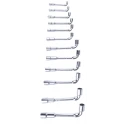 Facom Hexagon Tubular Box Spanner Set 12 Pieces, Sizes 7 to 24 mm, Chrome Vanadium Steel, Angle Open Socket Wrench 75.J12PB