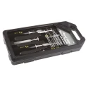 CK Chrome Vanadium Steel Wood Chisel Set with 4 Blades 6, 13, 19, 25 mm and Silicon Carbide Oilstone T1180