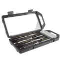 CK Chrome Vanadium Steel Wood Chisel Set with 4 Blades 6, 13, 19, 25 mm and Silicon Carbide Oilstone T1180