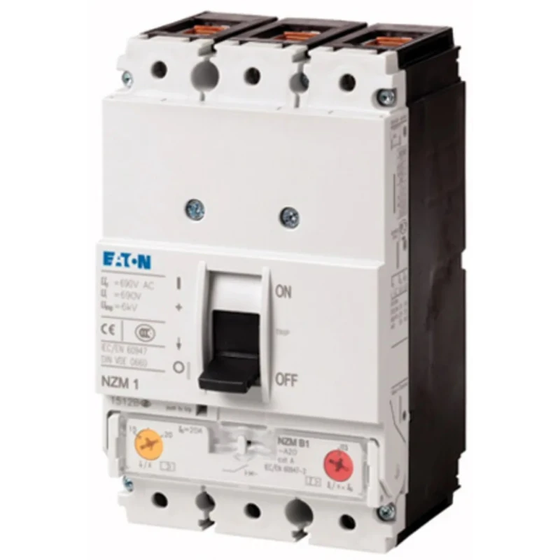 Eaton xEnergy NZM1 Molded Case Circuit Breaker 3-Pole 40A Breaking Capacity 25 kA DIN Rail NZM1