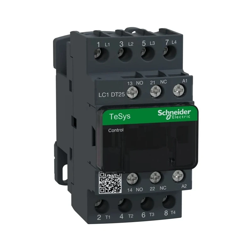 Schneider Electric LC1D Contactor, 24V AC Coil, 4-Pole, 25A Resistive Load, 1.56W Power Rating LC1DT25B7
