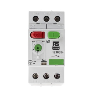RS PRO Motor Protection Circuit Breaker 14A, 9 A, 690V, IP20/IP40, 3 Poles, -25°C to 60°C, Series MS32 121-6854