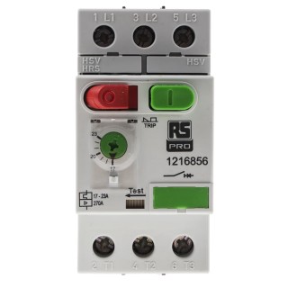 RS PRO Motor Protection Circuit Breaker 17A, 23 A Current Rating, 690V, 3 Poles, IP40/IP20, -25°C to 60°C MS32 121-6856