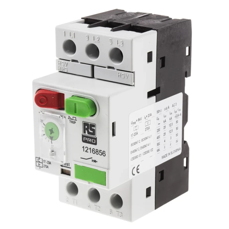 RS PRO Motor Protection Circuit Breaker 17A, 23 A Current Rating, 690V, 3 Poles, IP40/IP20, -25°C to 60°C MS32 121-6856