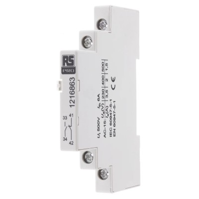 RS PRO 380V Rail Mount Auxiliary Release Circuit Trip for MS32 & MSB32 Motor Protection Circuit Breakers 121-6863