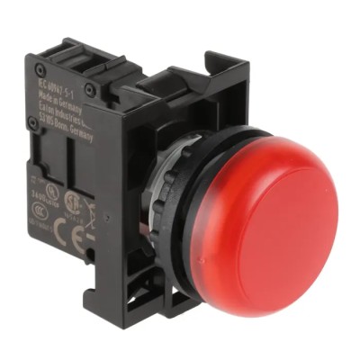 Eaton Flush Rear Surface Mount Red LED Indicator RMQ Titan M22 22 mm Cutout 12 V 30 V ac 30 78639219 M22-L-R+M22-A+M22-LED-R