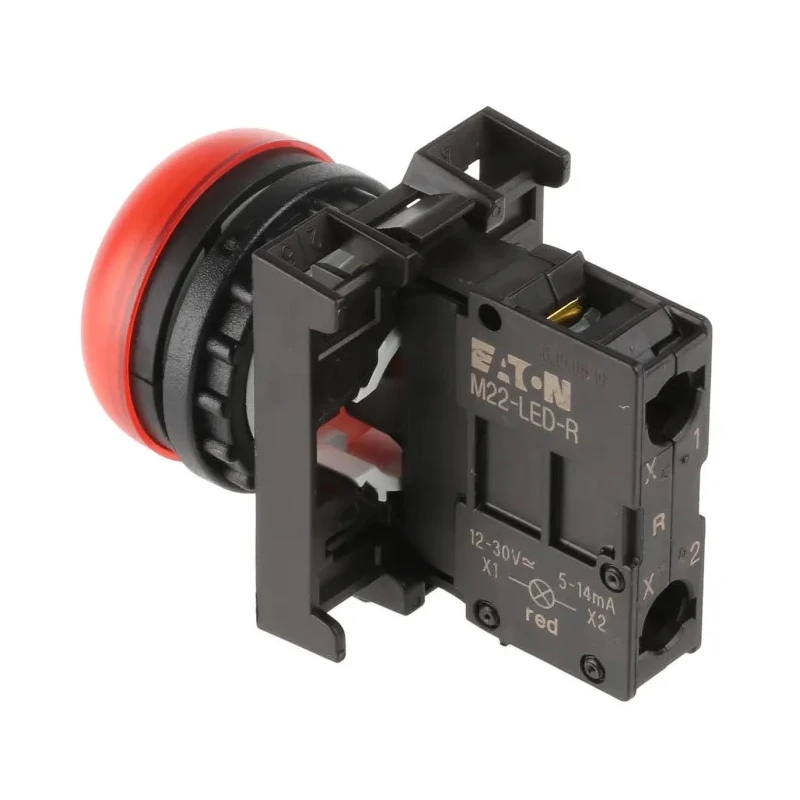 Eaton Flush Rear Surface Mount Red LED Indicator RMQ Titan M22 22 mm Cutout 12 V 30 V ac 30 78639219 M22-L-R+M22-A+M22-LED-R