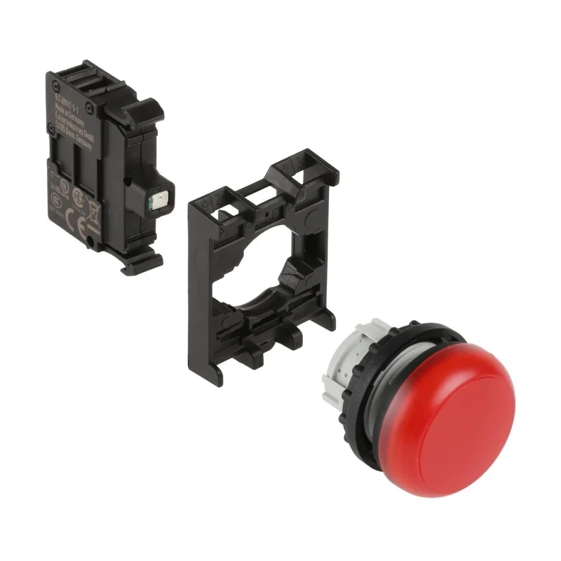 Eaton Flush Rear Surface Mount Red LED Indicator RMQ Titan M22 22 mm Cutout 12 V 30 V ac 30 78639219 M22-L-R+M22-A+M22-LED-R
