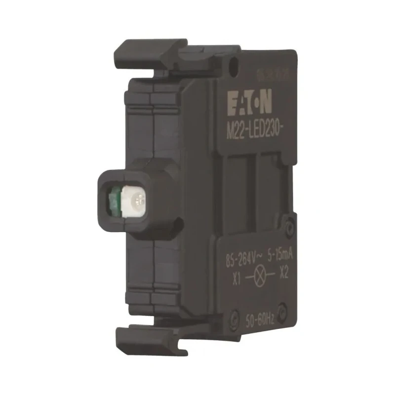 Eaton Flush Rear Surface Mount Red LED Pilot Light RMQ Titan M22 22 mm Cutout 85-264V 78639224 M22-L-R+M22-A+M22-LED230-R