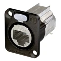 Neutrik EtherCon Cat6a D Shape IDC Connector Panel-Mount Cover Black Die Cast Zinc 
