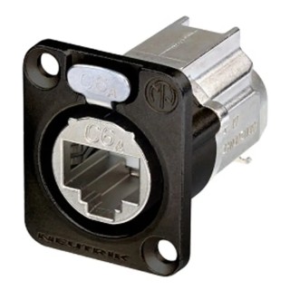 Neutrik EtherCon Cat6a D Shape IDC Connector Panel-Mount Cover Black Die Cast Zinc 