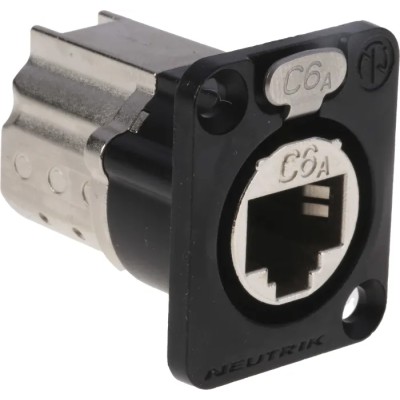 Neutrik EtherCon Cat6a D Shape Connector Cover for use with etherCON Connectors Black Die Cast Zinc 