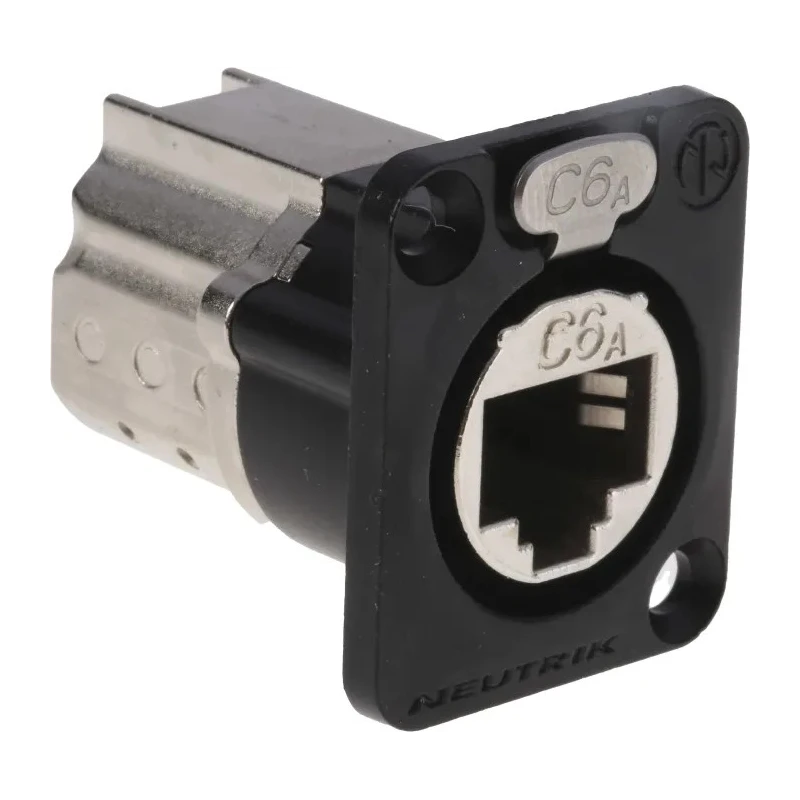 Neutrik EtherCon Cat6a D Shape Connector Cover for use with etherCON Connectors Black Die Cast Zinc 