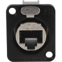 Neutrik EtherCon Cat6a D Shape Connector Cover for use with etherCON Connectors Black Die Cast Zinc 