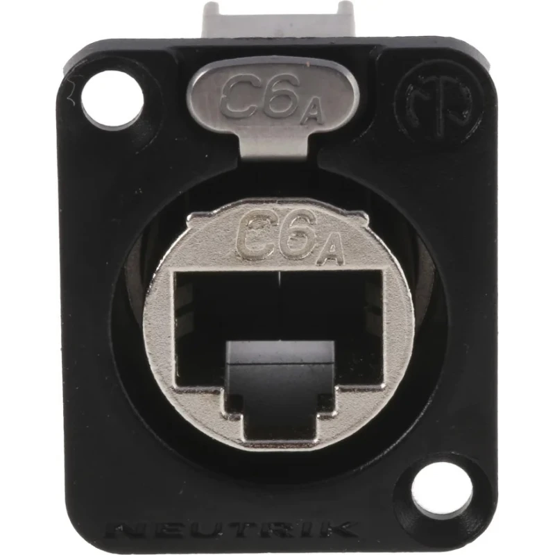 Neutrik EtherCon Cat6a D Shape Connector Cover for use with etherCON Connectors Black Die Cast Zinc 