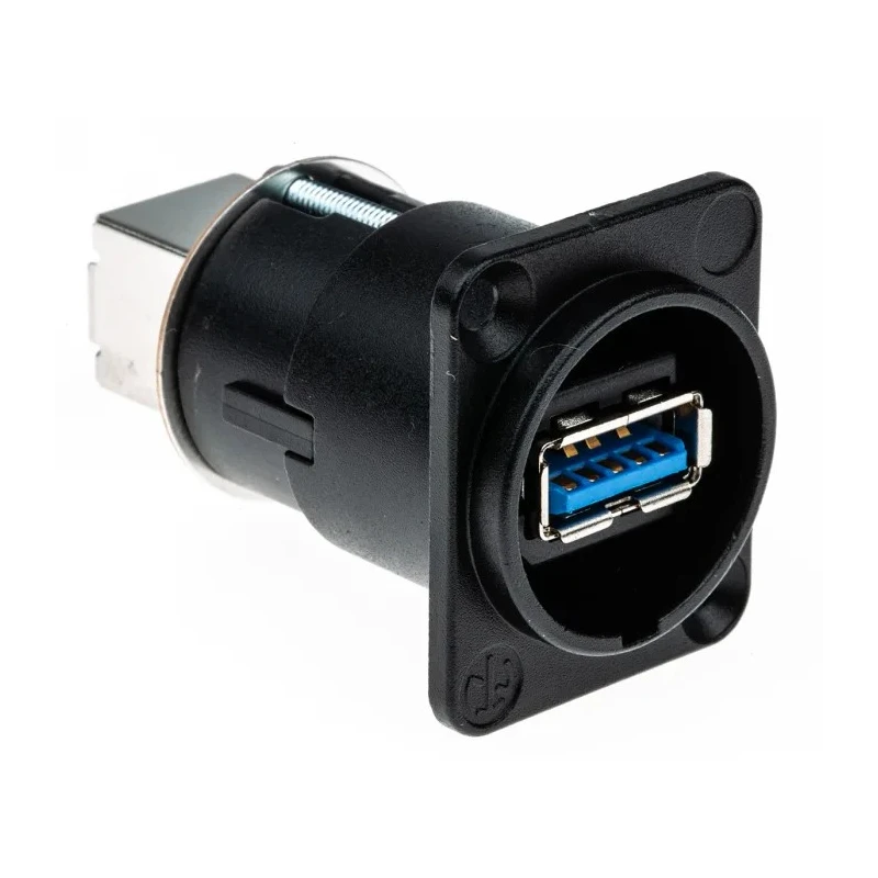 Neutrik USB 3.0 Feed Through Gender Changer Black Nickel NAUSB3