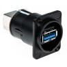 Neutrik USB 3.0 Feed Through Gender Changer Black Nickel NAUSB3