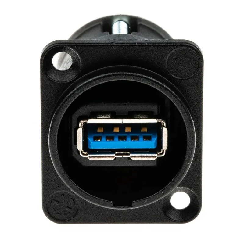 Neutrik USB 3.0 Feed Through Gender Changer Black Nickel NAUSB3