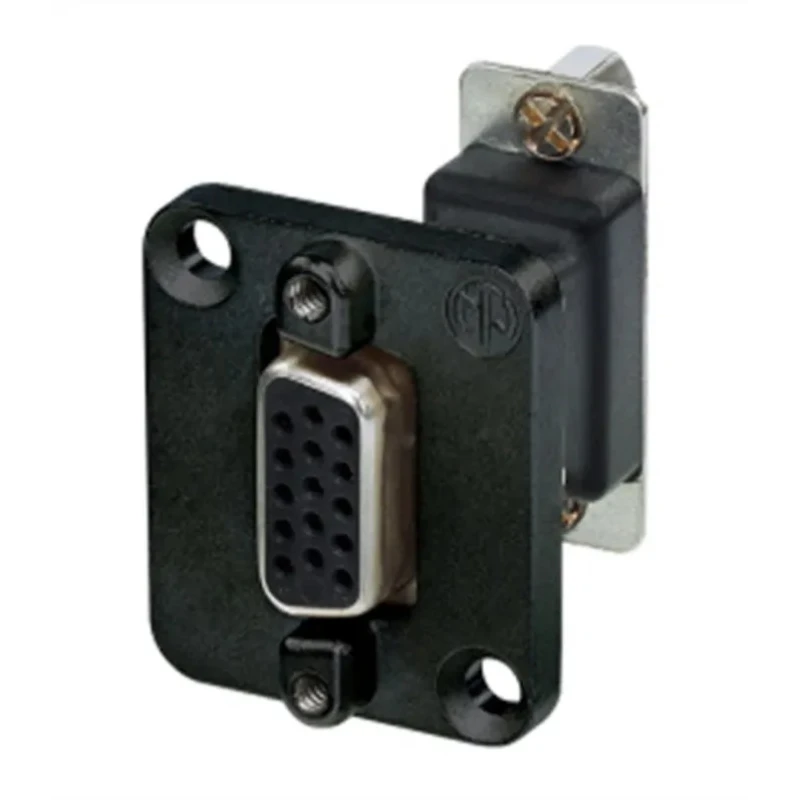 Neutrik D-Sub Adapter 15-Way D-Sub Female to Female Panel Mount Nickel Plated Brass Contacts NADB15FF-B