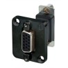 Neutrik D-Sub Adapter 15-Way D-Sub Female to Female Panel Mount Nickel Plated Brass Contacts NADB15FF-B