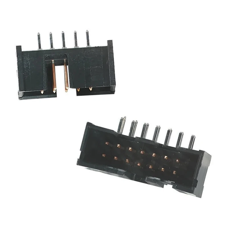 TE Connectivity AMP-LATCH Series Right Angle Board PCB Header, 14 Contacts, 2.54 mm Pitch, 2 Rows, Shrouded 5103310-2